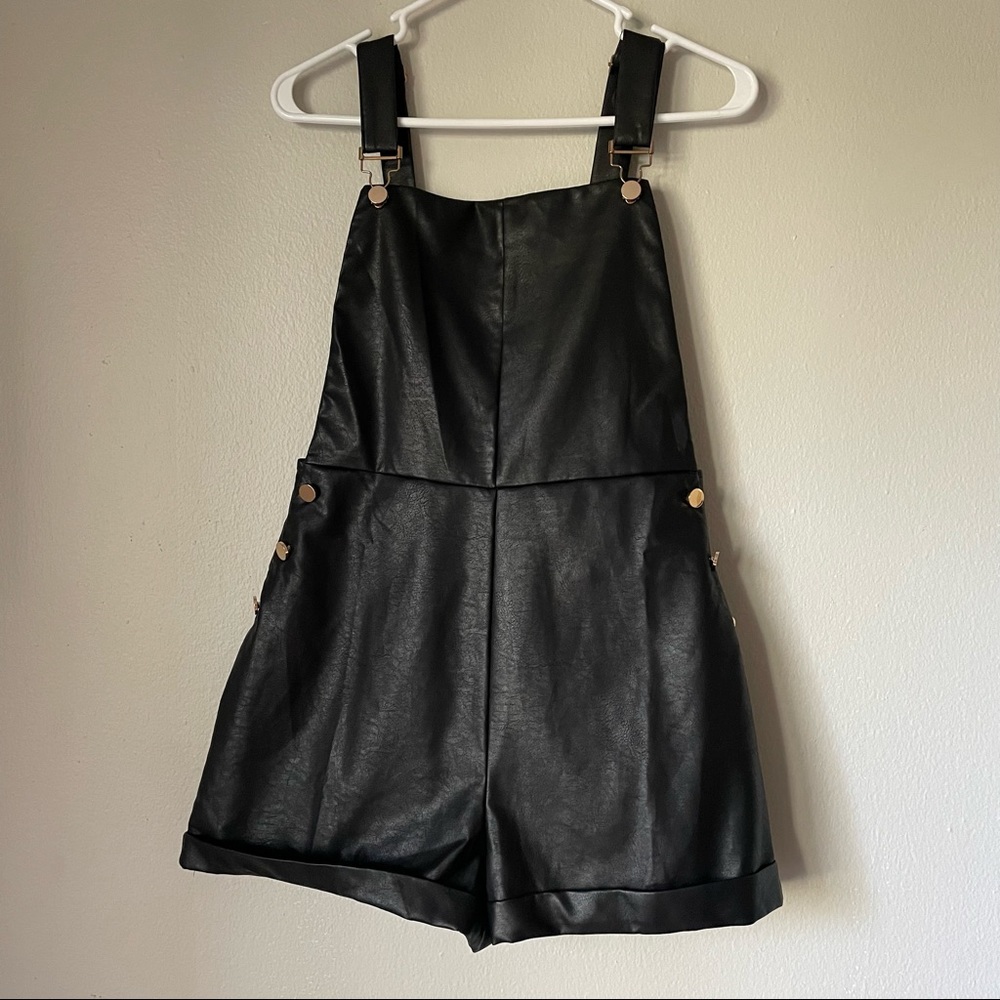 ON HOLD Leather Overall Shorts